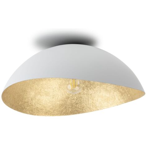 Plafonnier déco rond Solaris blanc/or 33cm E27 15W Sigma