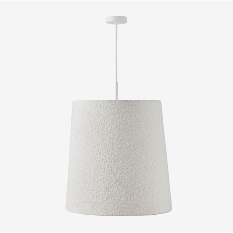 Sklum - Plafonnier Delmore en tissu bouclé Blanc