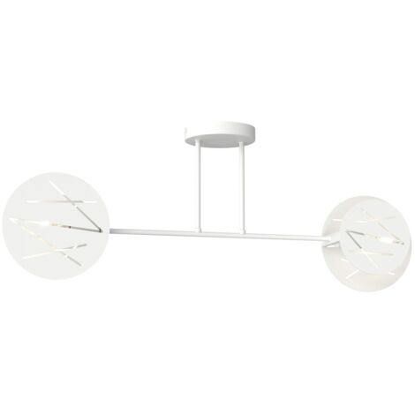 Plafonnier design blanc disques verticaux 2xE27 Frick
