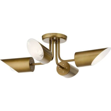 Plafonnier design doré élégant pour intérieur chic - Doré métallique