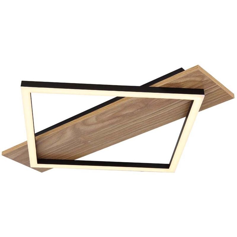 Globo Lighting - Plafonnier design lampe en bois lampe led noir carré opale lampe de salon