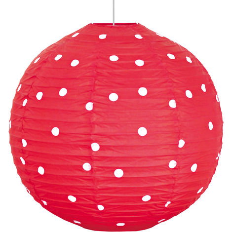 Plafonnier design lampe suspendue boule d'éclairage de chambre d'enfant à pois blanc rouge