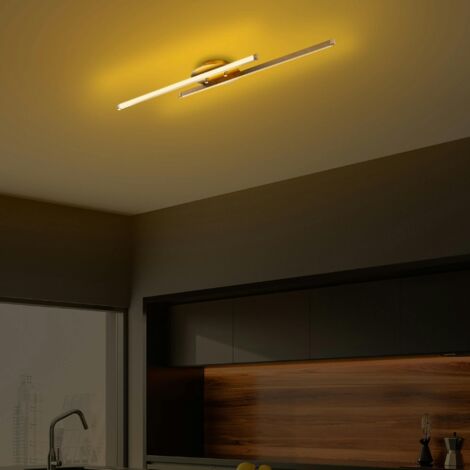 Plafonnier design LED - 2 barres métal doré VIESTE