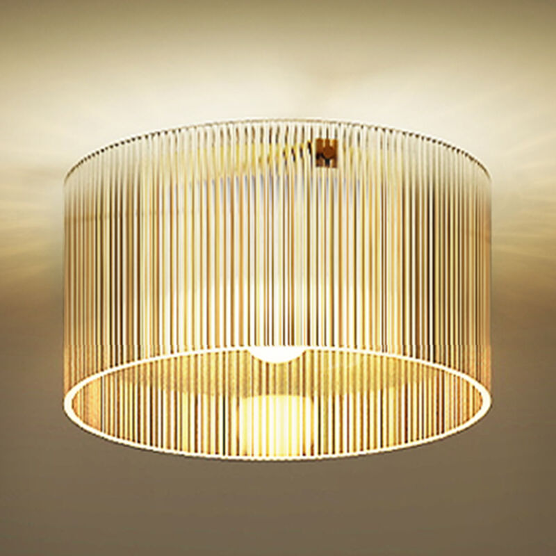 Homcom - Plafonnier design néo-rétro semi-affleurant led 40W métal doré acrylique transparent Homcom - Plafonnier design néo-rétro semi-affleurant led 40W métal doré acrylique transparent
