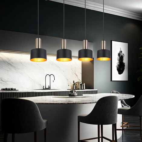 Plafonnier design OR NOIR salon salle à manger éclairage Lampe à suspension dans un ensemble comprenant des ampoules LED