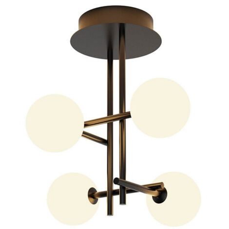Plafonnier design, Plafonnier CELLAR 4L - Mantra Noir en Metal, MANTRA