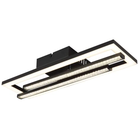 Plafonnier design plafonnier LED cristaux orientable noir opale