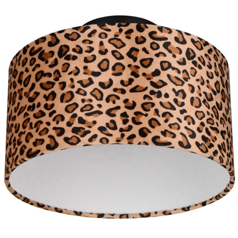 BOITE A DESIGN Reality Leuchten Plafonnier Pardina, marron tachet&eacute;/noir, &Oslash; 30 cm M&eacute;tal