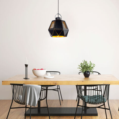 Plafonnier design rétro éclairage de salon lampe suspendue or noir Globo 15309H
