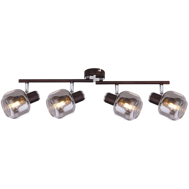 Lampe de plafond Lampe de plafond de la salle à manger Lampe de cuisine, bronze chromé, métal verre, LxlxH 58x10x18 cm