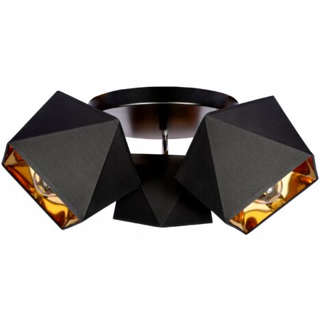 Plafonnier diamant, centre doré, LED
