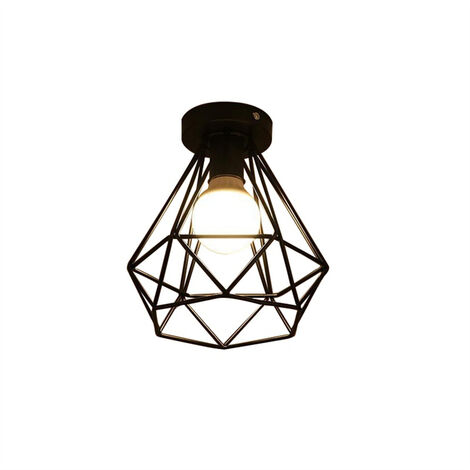 Plafonnier diamant noir 20cm x 22cm Salon Chambre