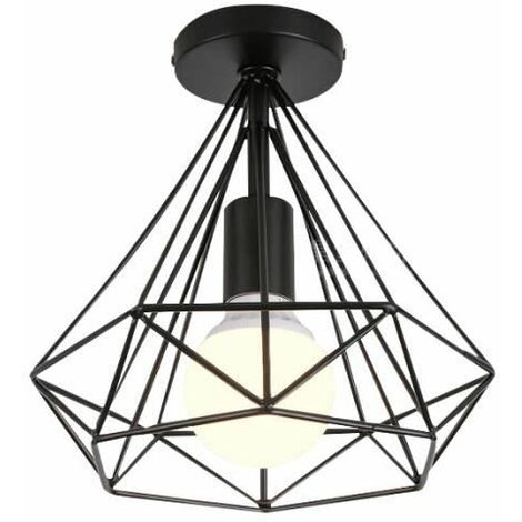 Plafonnier Diamant Noir 25 x 26cm Salon Chambre