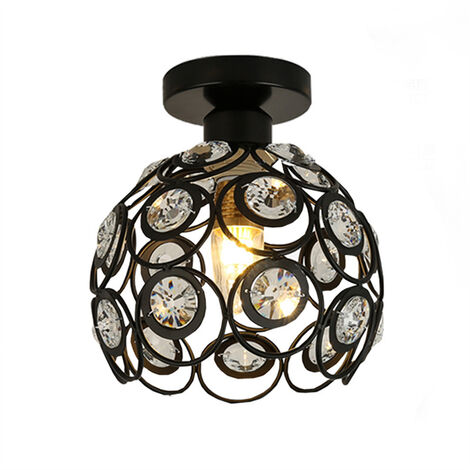Plafonnier Diamant Noir 26x26 cm Salon Chambre