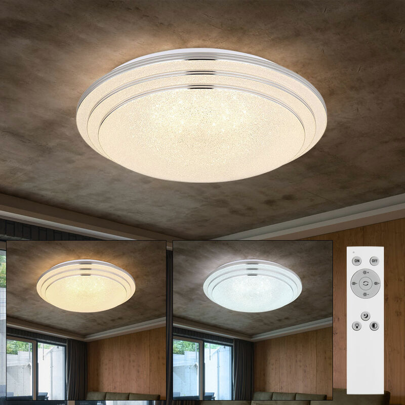 Plafonnier dimmable 40 cm télécommande Plafonnier en cristal Plafonnier led moderne en cristal, cct, 1x 18W 1300Lm 2700-6500K, DxH 40x9.5 cm