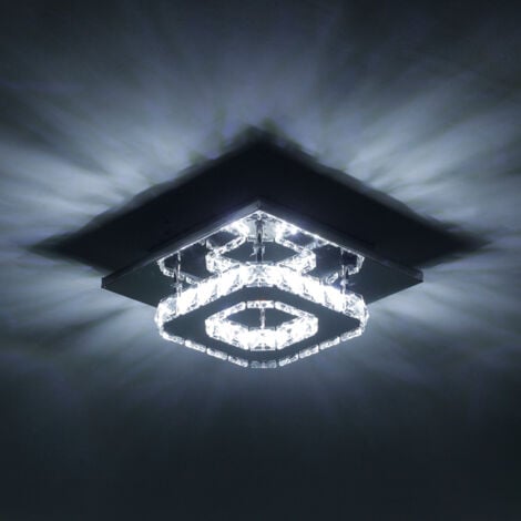 STOEX Plafonnier D'Intérieur À Led Lustre En Cristal K9 Moderne Pour Salon, Chambre À Coucher, Salle À Manger (Blanc Froid)