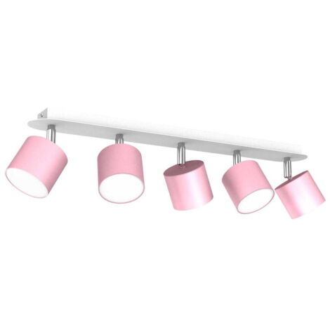 Plafonnier Dixie 5 spots GX53 rose/blanc Milagro métal