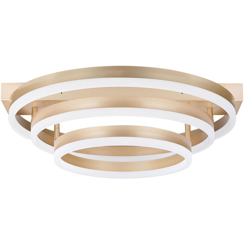 Beliani - Plafonnier Moderne avec 3 Lumières led en Alu Doré Ronds Décoratifs Superposés Nore
