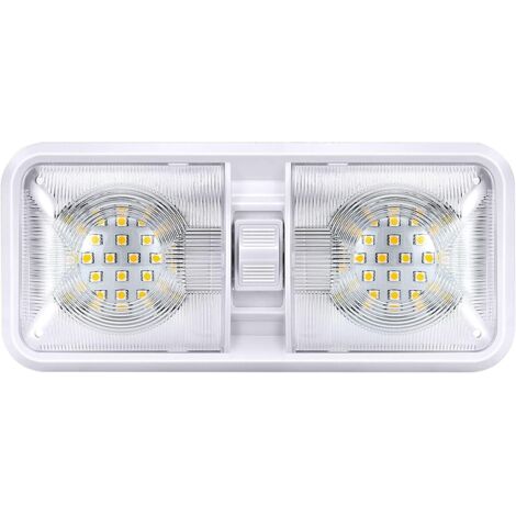 Plafonnier double dôme LED 12 V 800 lm pour camping-car, éclairage intérieur pour camping-car