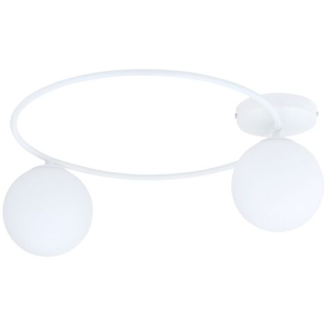 Plafonnier double Emibig SOPRA 2xE14 10W blanc verre