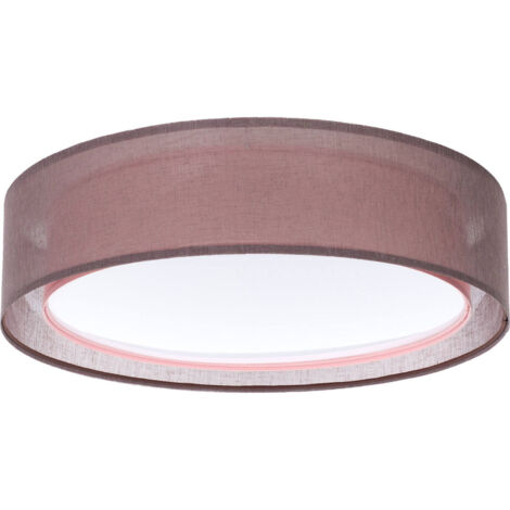 Plafonnier double tissu effet lumière douce ambiance chaleureuse - Ø 60 cm - H16 cm