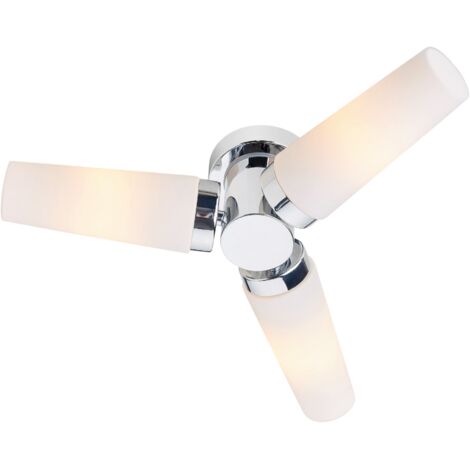 Plafonnier E14, 3x40W, IP44, chrome et verre opale - Markslöjd - Hede