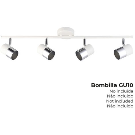 Plafonnier edm 32014 Moon chrome blanc 4 spots 50 W