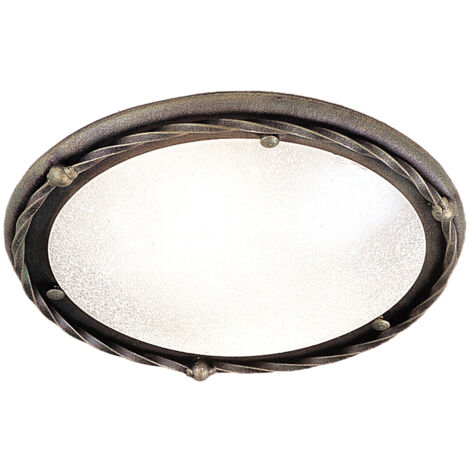 Plafonnier effet ciel étoilé rond 30cm E27 noir/doré Elstead