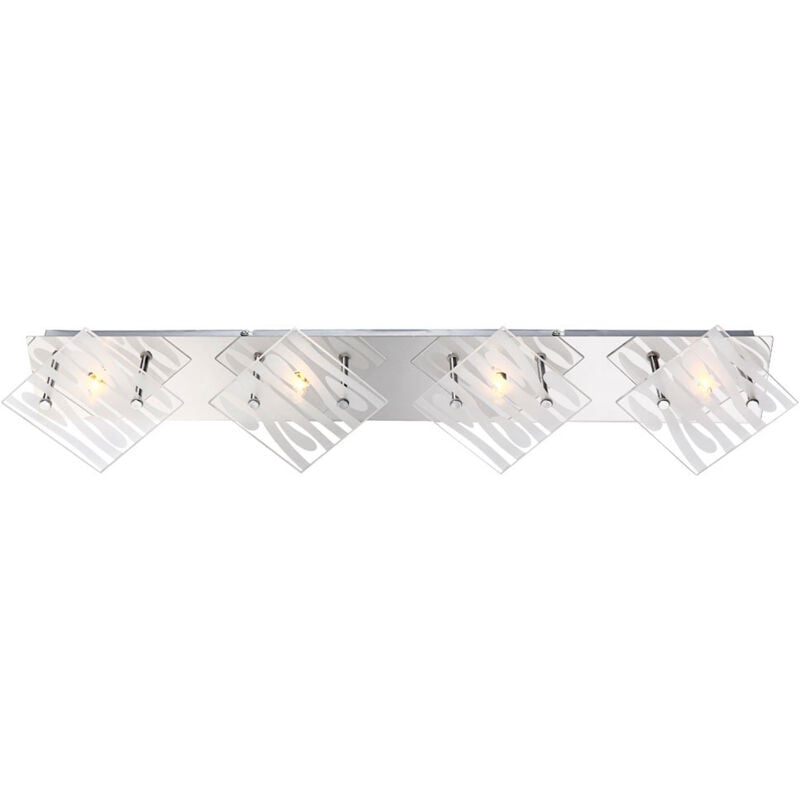 Plafonnier de haute qualité salon salle à manger éclairage éléments chromés en verre Globo 48694-4