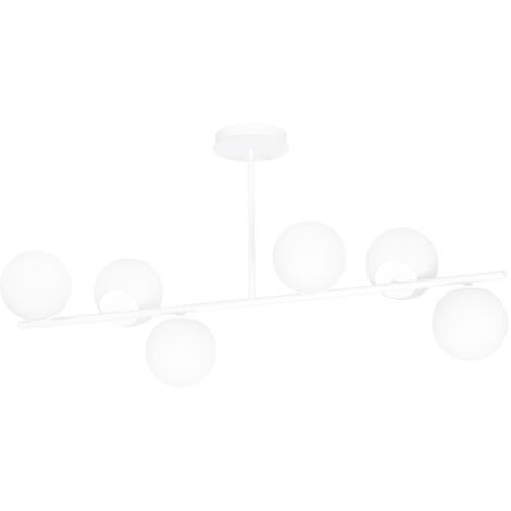 Plafonnier Emibig BIOR moderne blanc verre 6xE14 L100cm