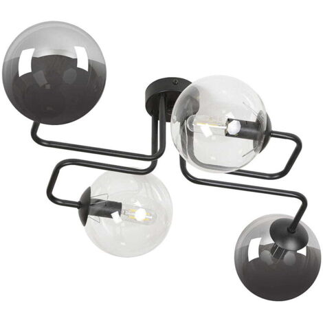 Plafonnier Emibig Brendi 4xE14 noir verre mix 55cm