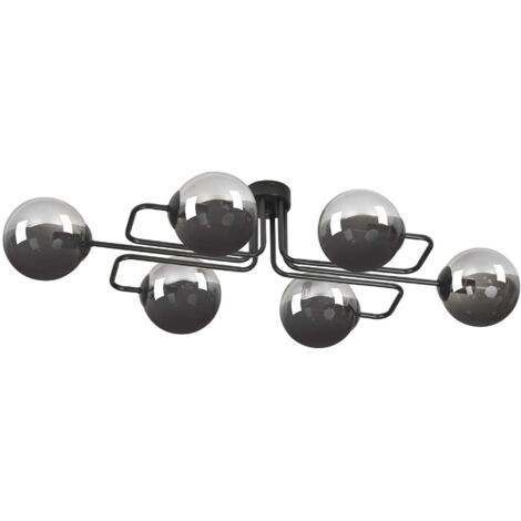 Plafonnier Emibig Brendi 6xE14 noir graphite 93cm IP20
