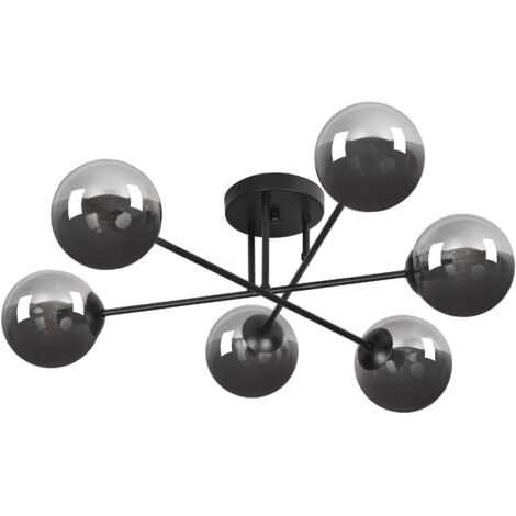 Plafonnier Emibig Brendi 6xE14 noir graphite métal