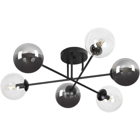 Plafonnier Emibig Brendi 6xE14 noir verre mix 75cm