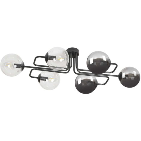 Plafonnier Emibig BRENDI 6xE14 noir verre mix 93cm