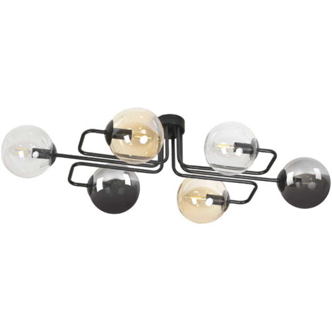 Plafonnier Emibig Brendi 6xE14 noir verre mix 93cm
