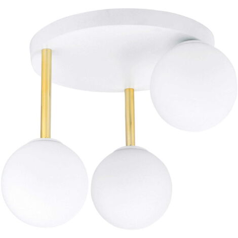 Plafonnier Emibig DOLCE 3xE14 verre blanc/or variable