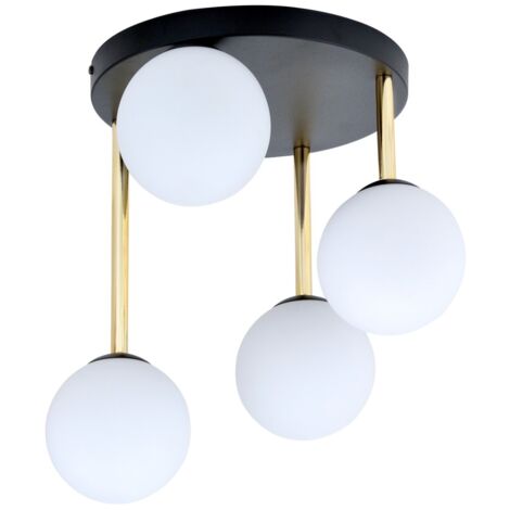 Plafonnier Emibig Dolce 4xE14 noir/blanc Ø40cm verre