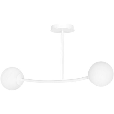 Plafonnier Emibig Halldor blanc 2x E14 verre métal