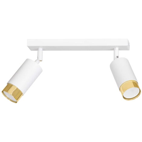 Plafonnier Emibig HIRO 2 spots GU10 blanc doré 30cm