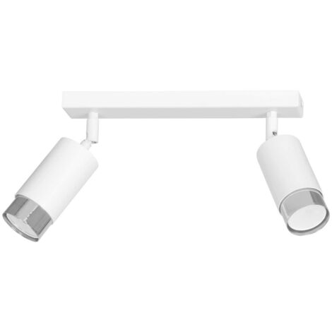 Plafonnier Emibig HIRO 2 spots GU10 chromé blanc 30cm