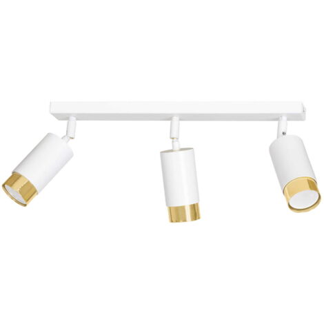 Plafonnier Emibig HIRO 3 spots GU10 blanc/or 45cm métal