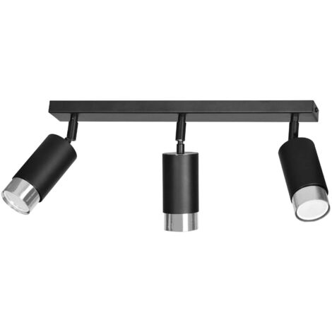 Plafonnier Emibig HIRO 3 spots GU10 noir/chrome 45 cm