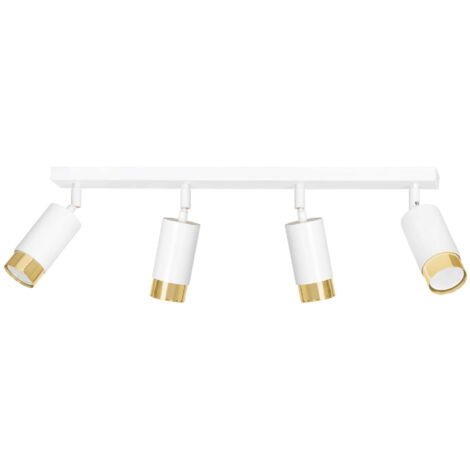 Plafonnier Emibig HIRO barre 60cm 4xGU10 blanc/laiton