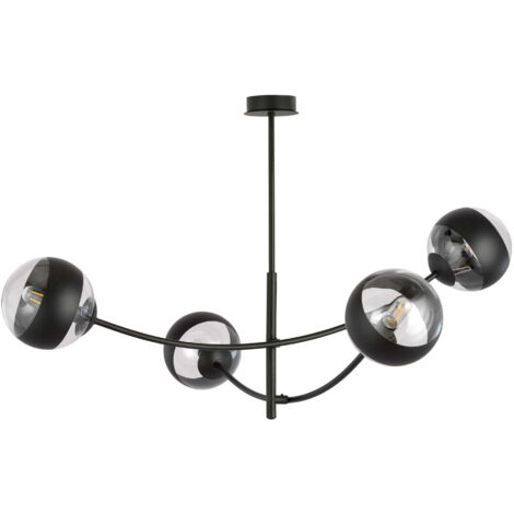 Plafonnier Emibig Hunter 4xE14 noir/verre 63cm gradable