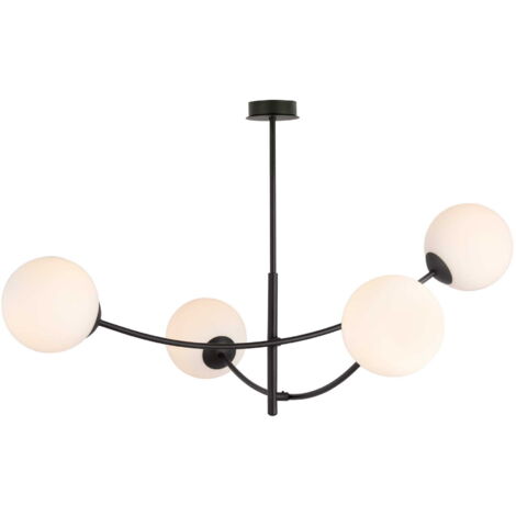 Plafonnier Emibig Hunter noir/opale 4xE14 dimmable 63cm