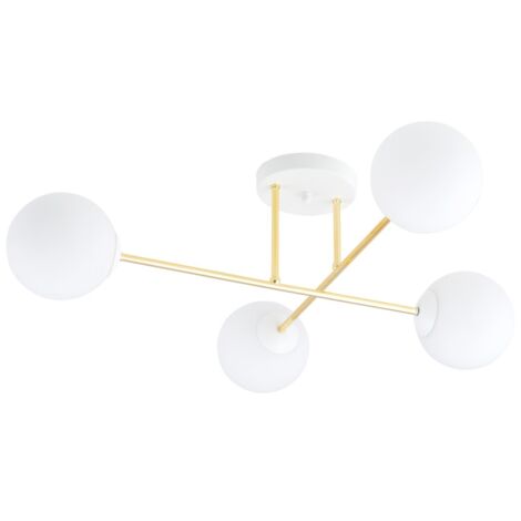 Plafonnier Emibig MAGNUM 4xE14 laiton blanc métal 55cm