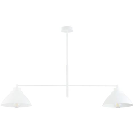 Plafonnier Emibig Maverick blanc 2xE27 métal loft 95cm