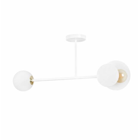 Plafonnier Emibig Minerva blanc 2xE27 verre 80cm dimmable