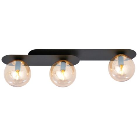 Plafonnier Emibig Plaza 3 métal noir/miel 70cm 3xE14